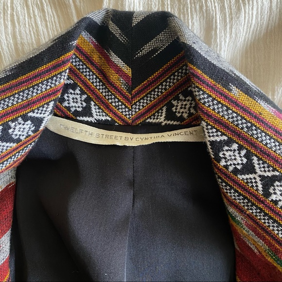 Twelfth Street by Cynthia Vincent Women Ikat Shawl Jacket Blazer - Picture 8 of 10